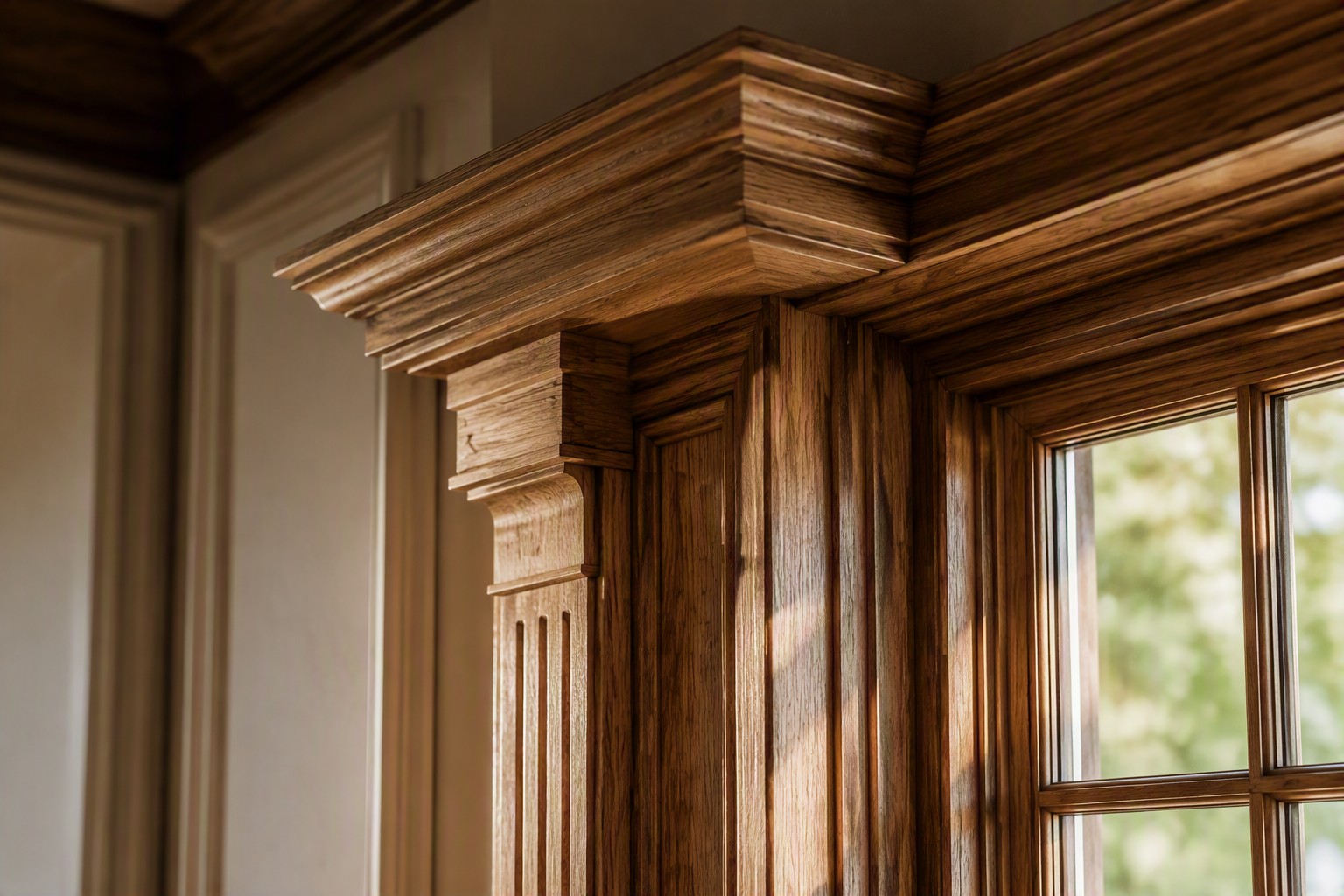 Hand-crafted architectural millwork and window casing detail, reflecting Mpire Homes' craftsmanship standard